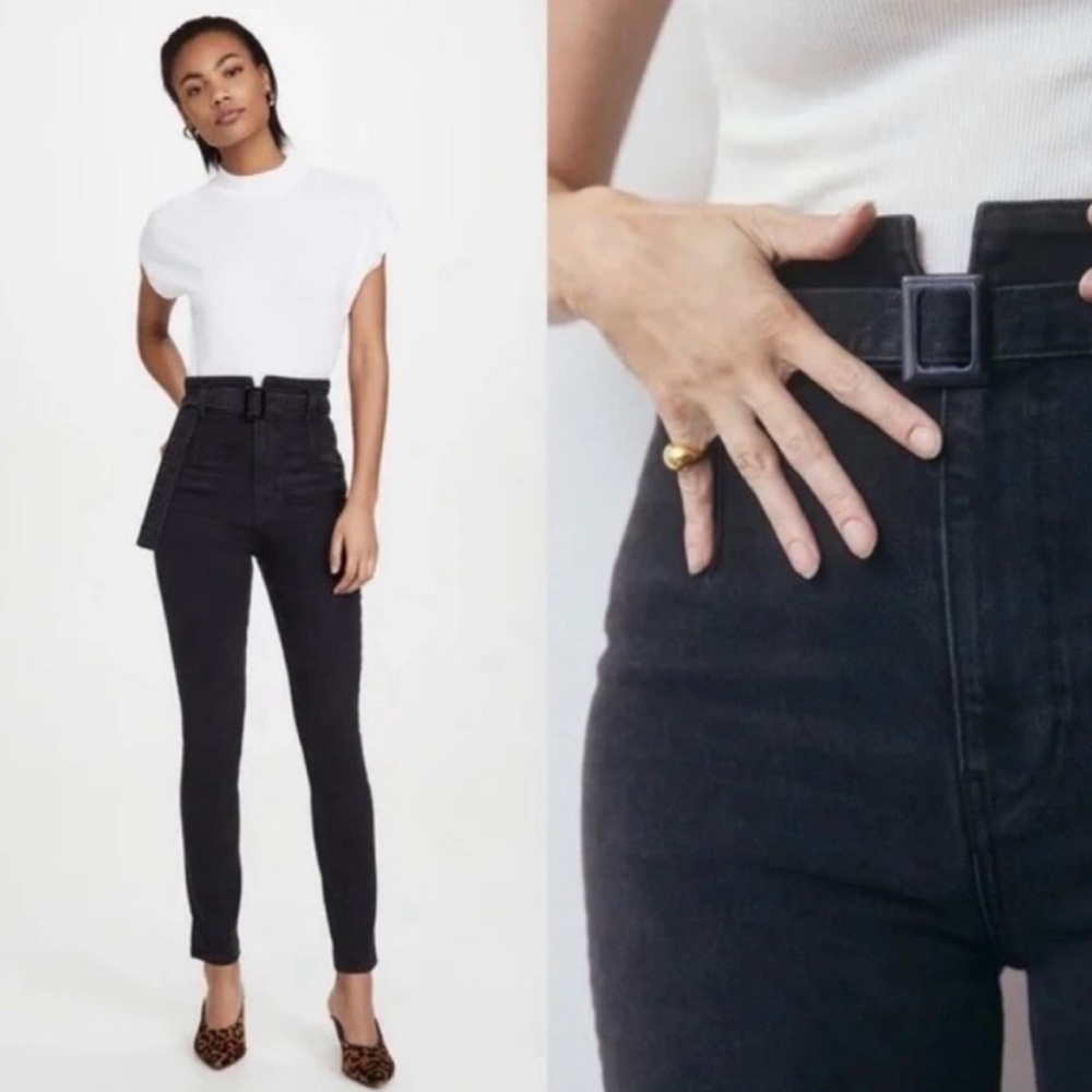 Reformation High Waist Belt Jeans